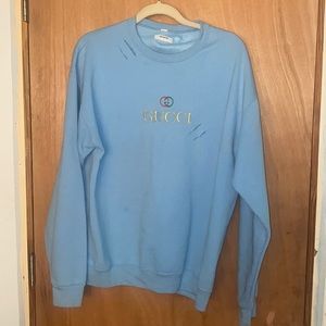 Light blue designer-ish crewneck